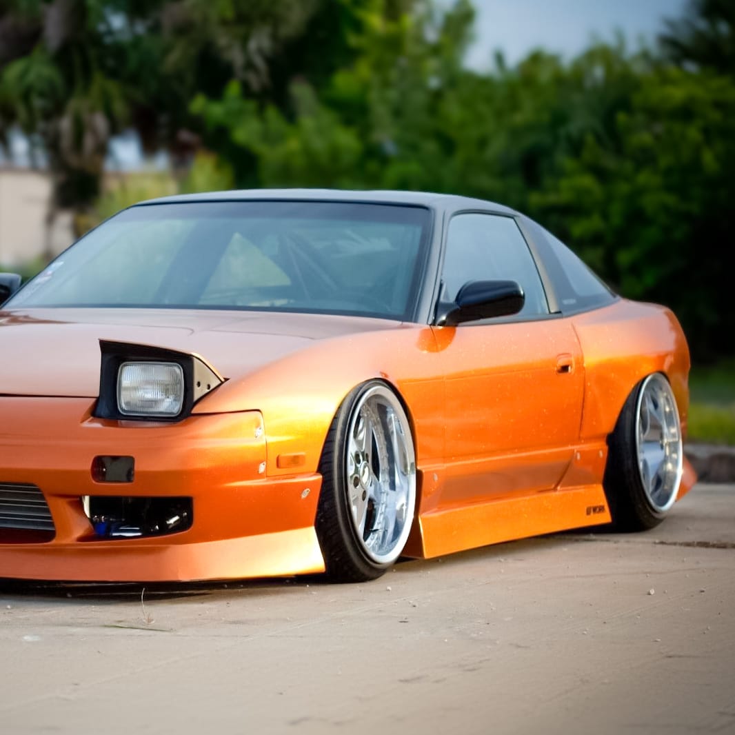 Installed View - Nissan Silvia S13: Uras Style Side Skirts