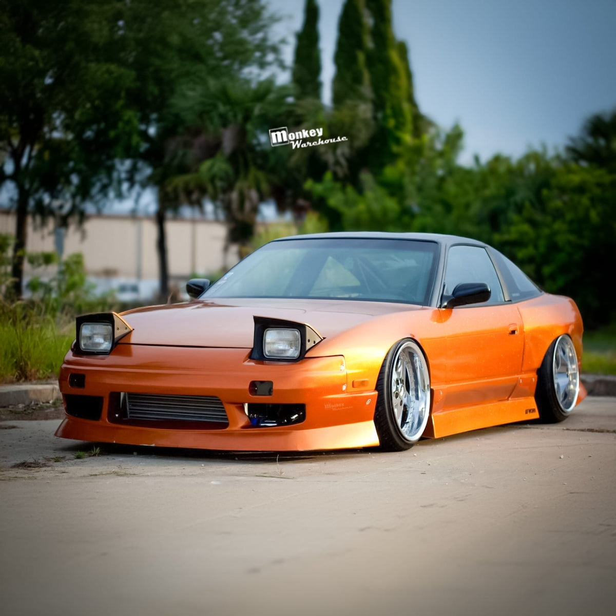 Installed View - Nissan Silvia S13: Uras Style Side Skirts