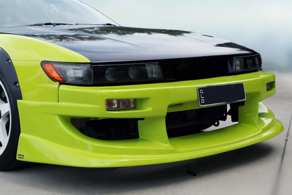 Installed View - Nissan Silvia S13: Works 9 Style Front Bumper