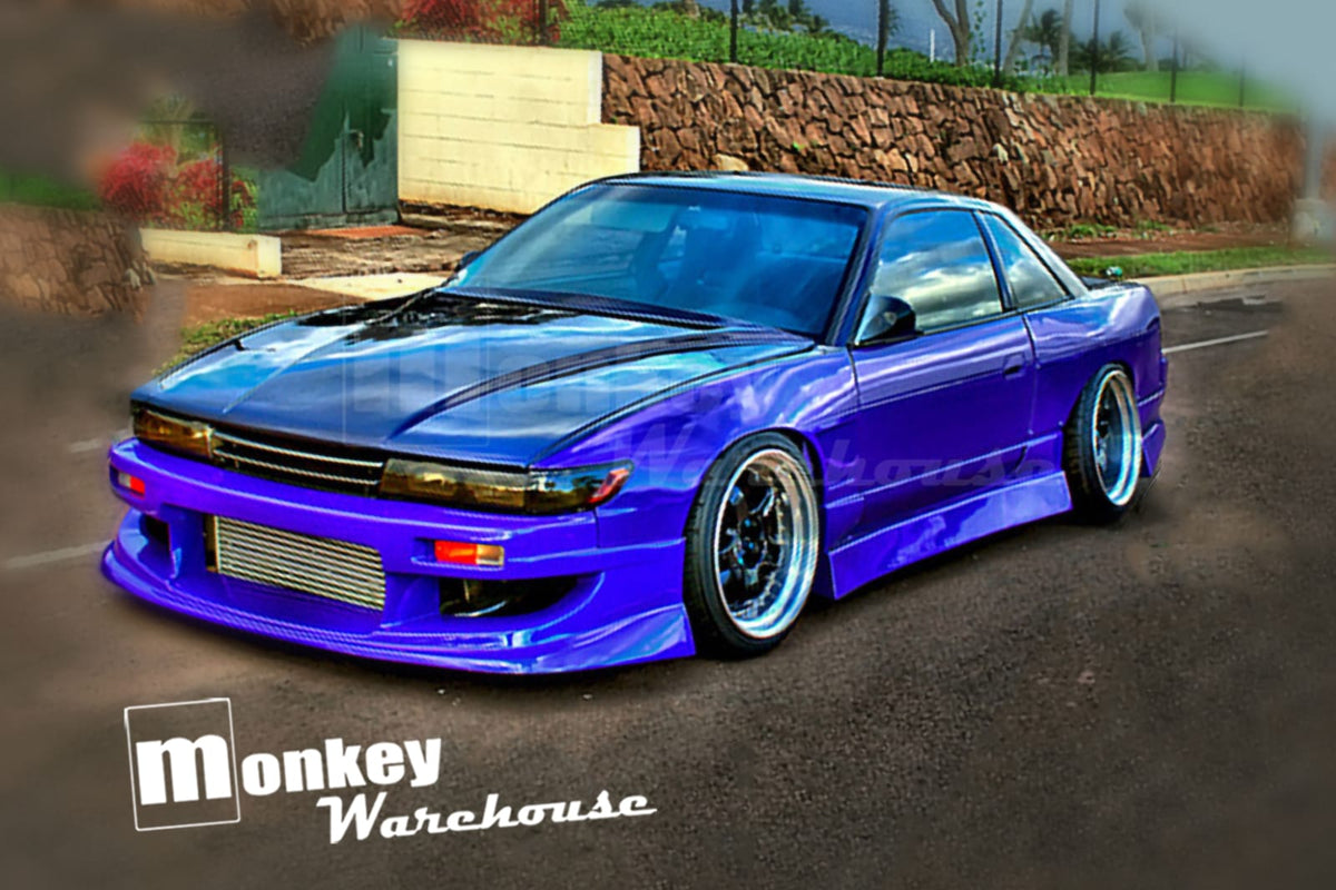 Installed View - Nissan Silvia S13: Works 9 Style Front Bumper