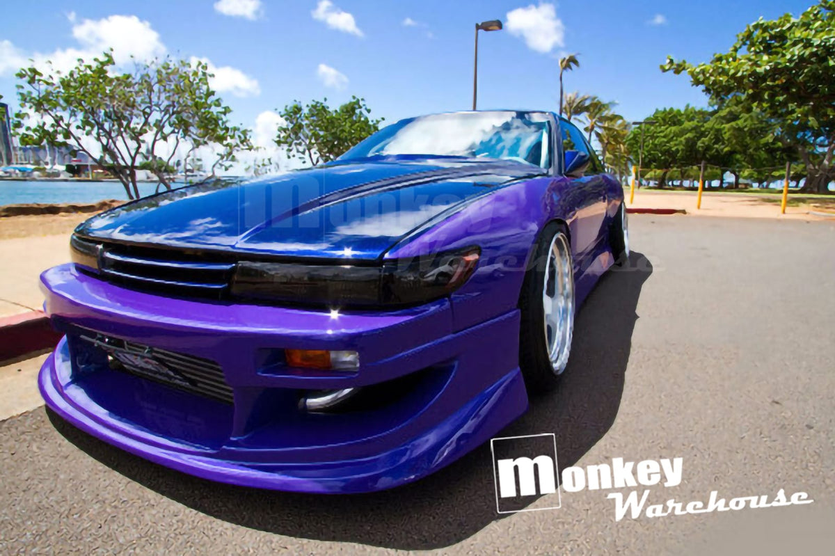 Installed View - Nissan Silvia S13: Works 9 Style Front Bumper