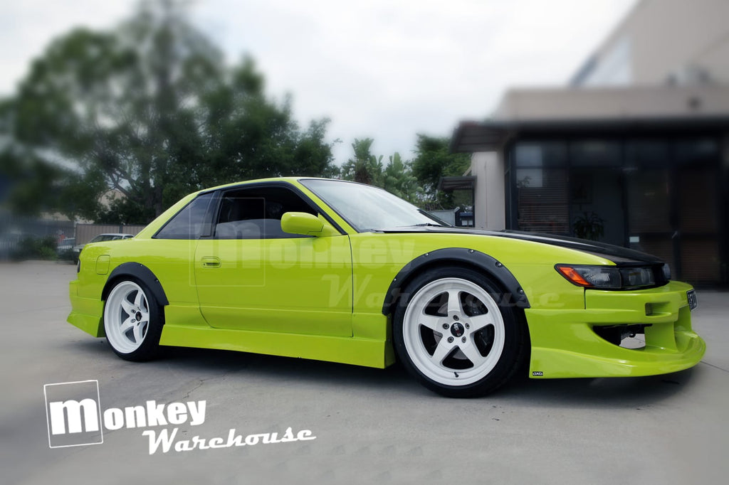 Installed View - Nissan Silvia S13: Works 9 Style Front Bumper