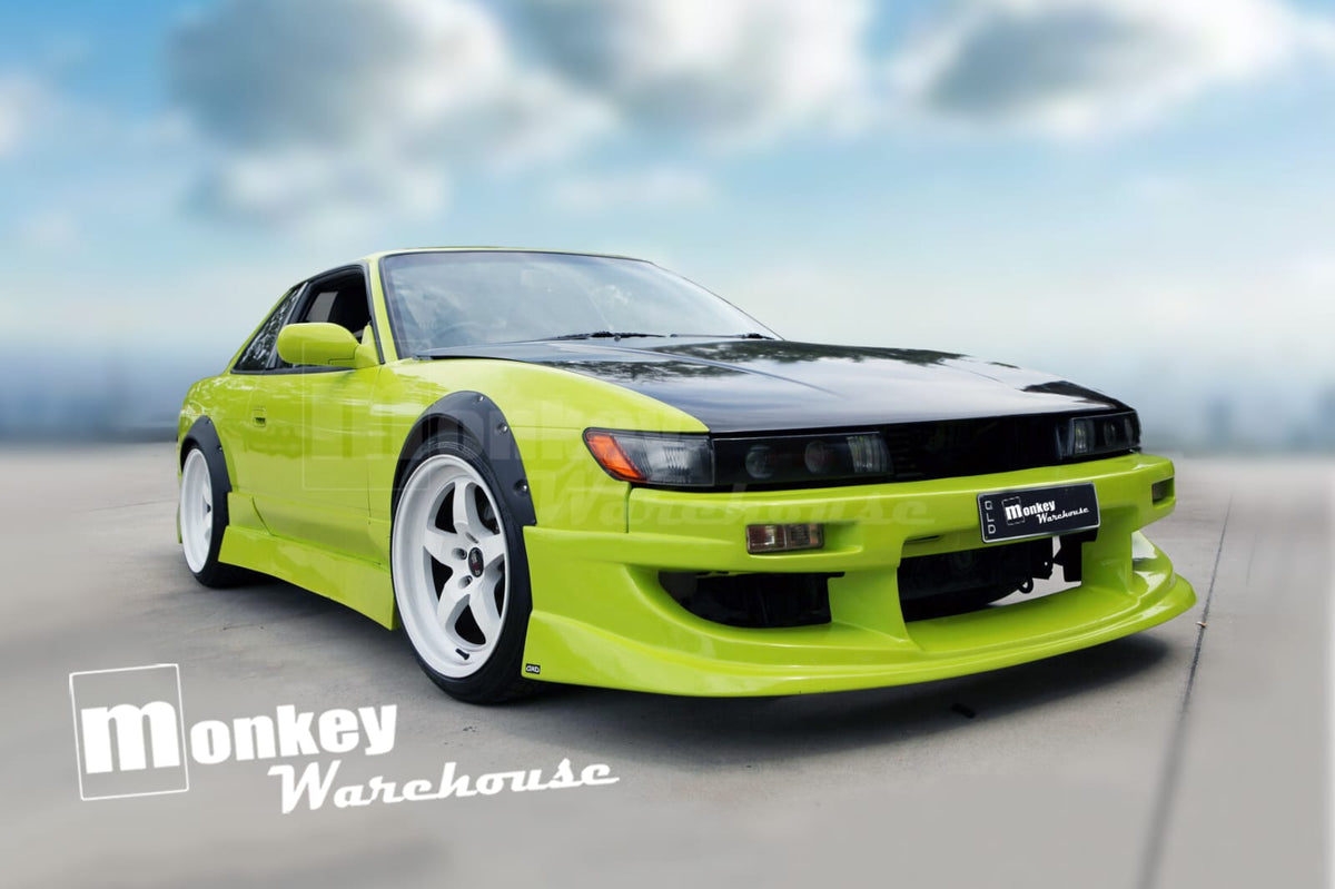 Installed View - Nissan Silvia S13: Works 9 Style Front Bumper