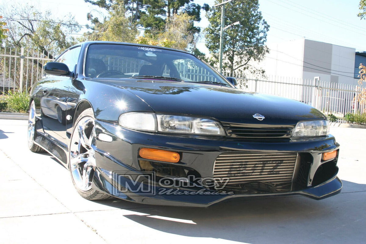 Installed View - Nissan Silvia S14 S1: Uras Type S Style Front Bumper
