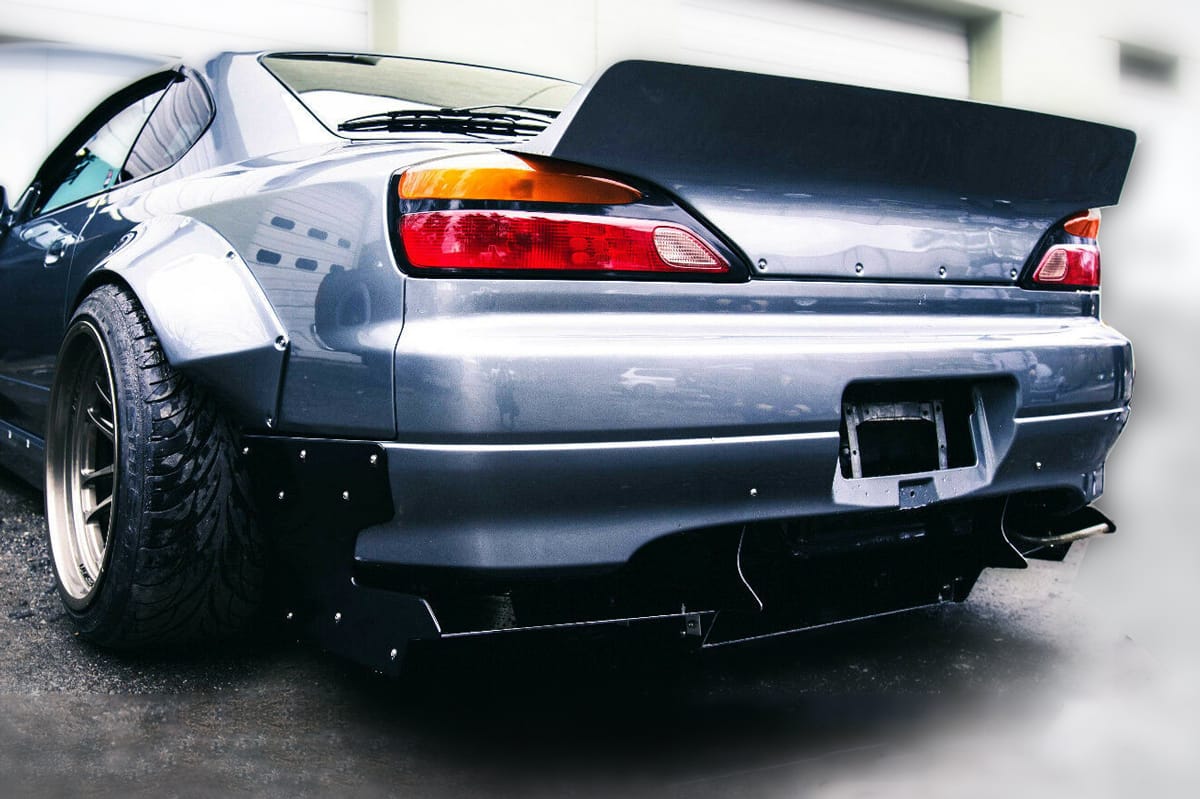 Installed View - Nissan Silvia S15 / 200SX: Rocket Bunny Style Drift Wing