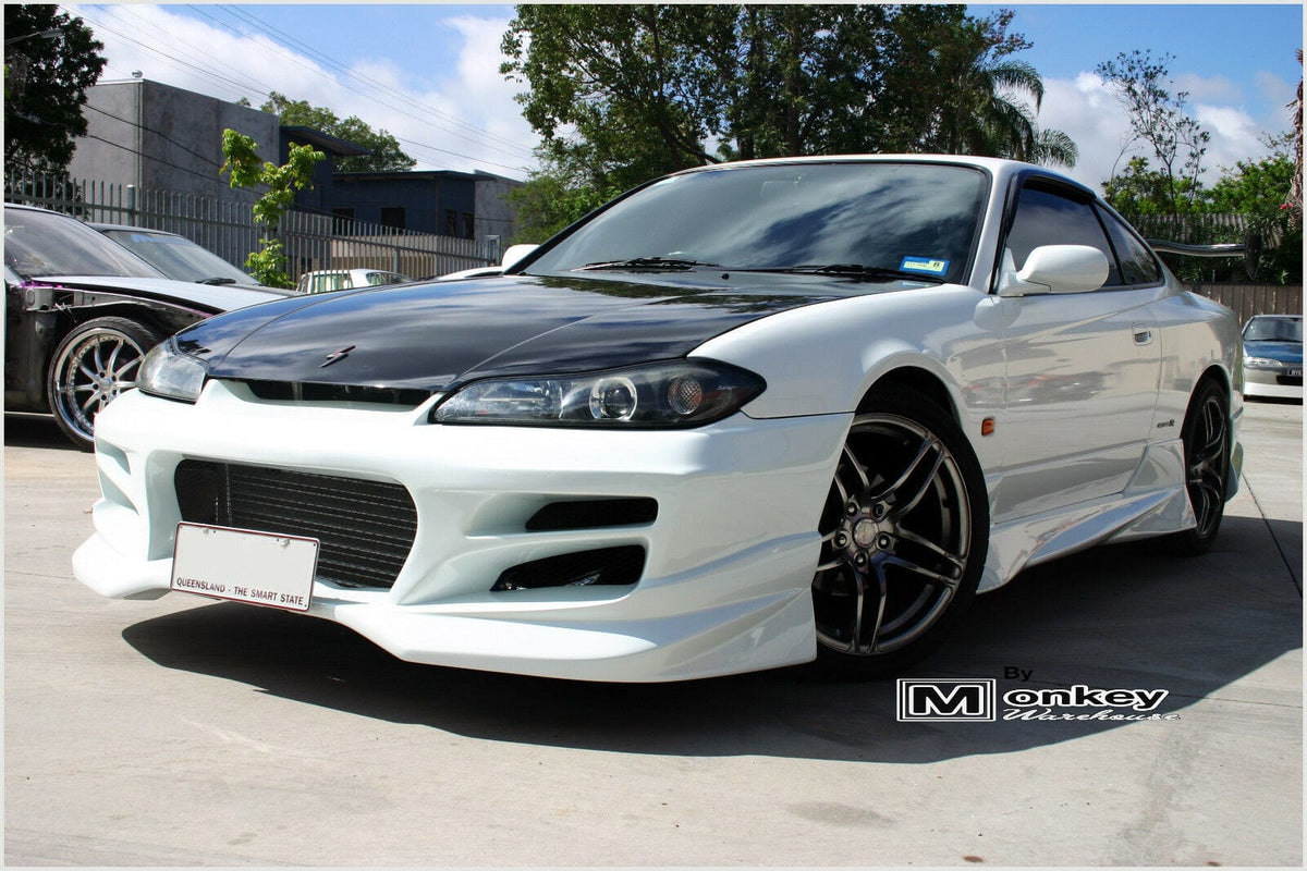 Installed View - Nissan Silvia S15: Uras Type S Style Front Bumper