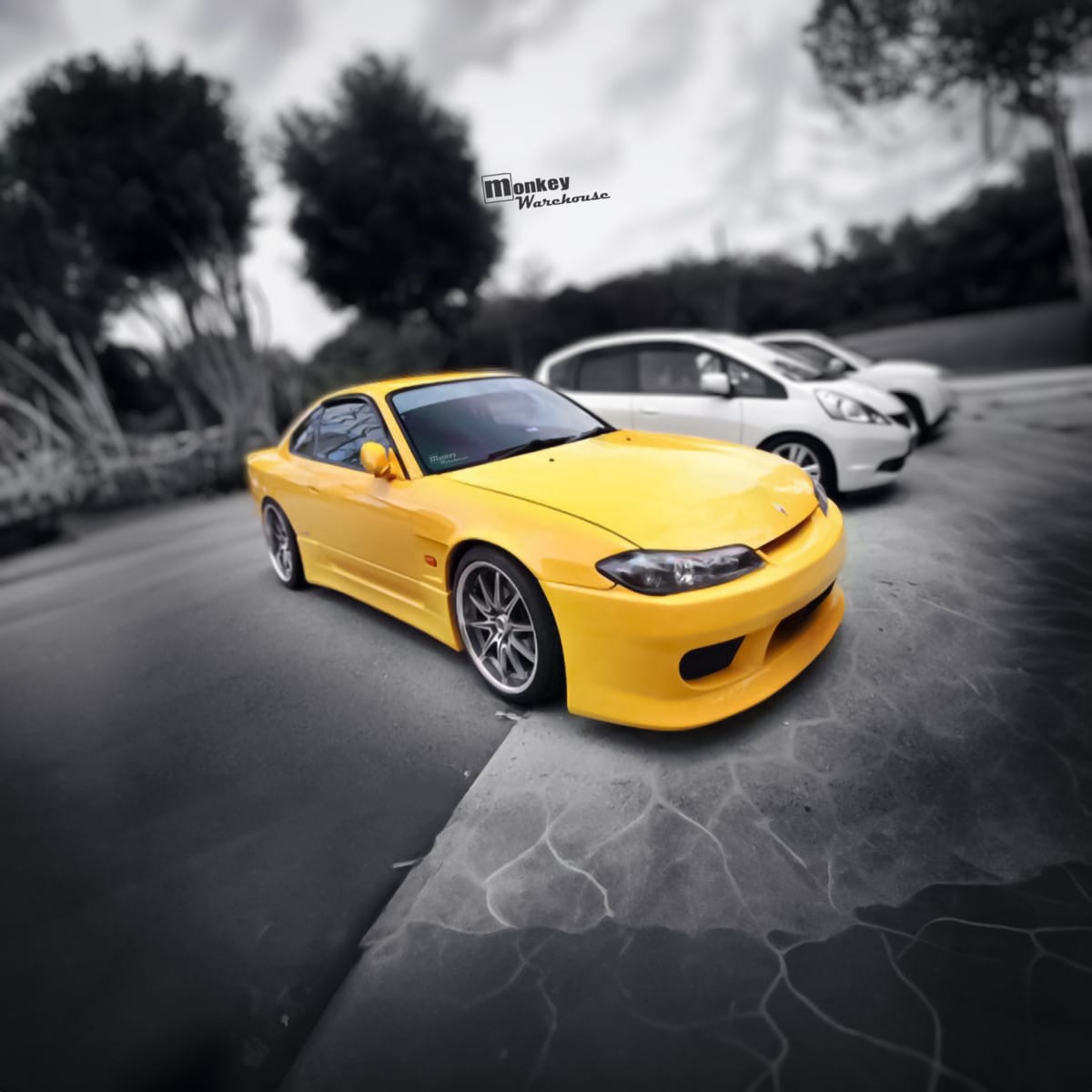 Installed View - Nissan Silvia S15: Vertex Style Front Bumper
