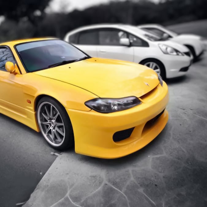 Installed View - Nissan Silvia S15: Vertex Style Front Bumper