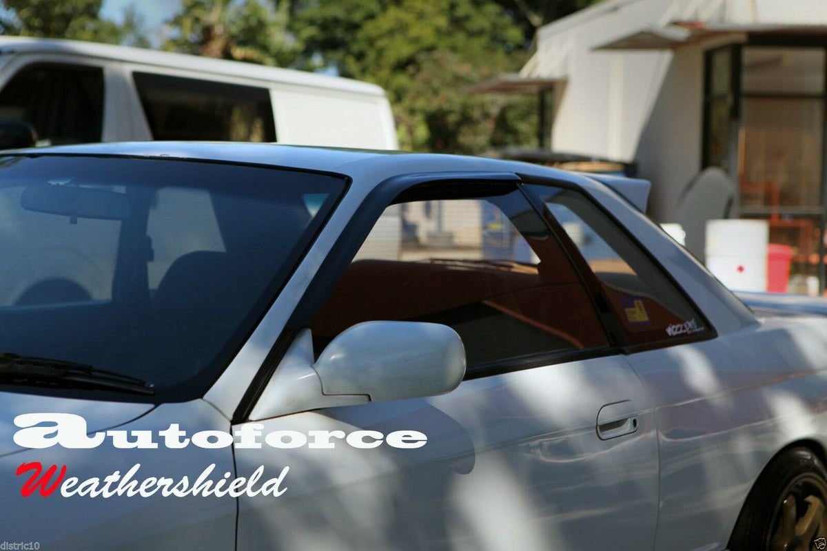 Installed View - Nissan Skyline R32 Coupe (1989-1994): Premium Window Visors