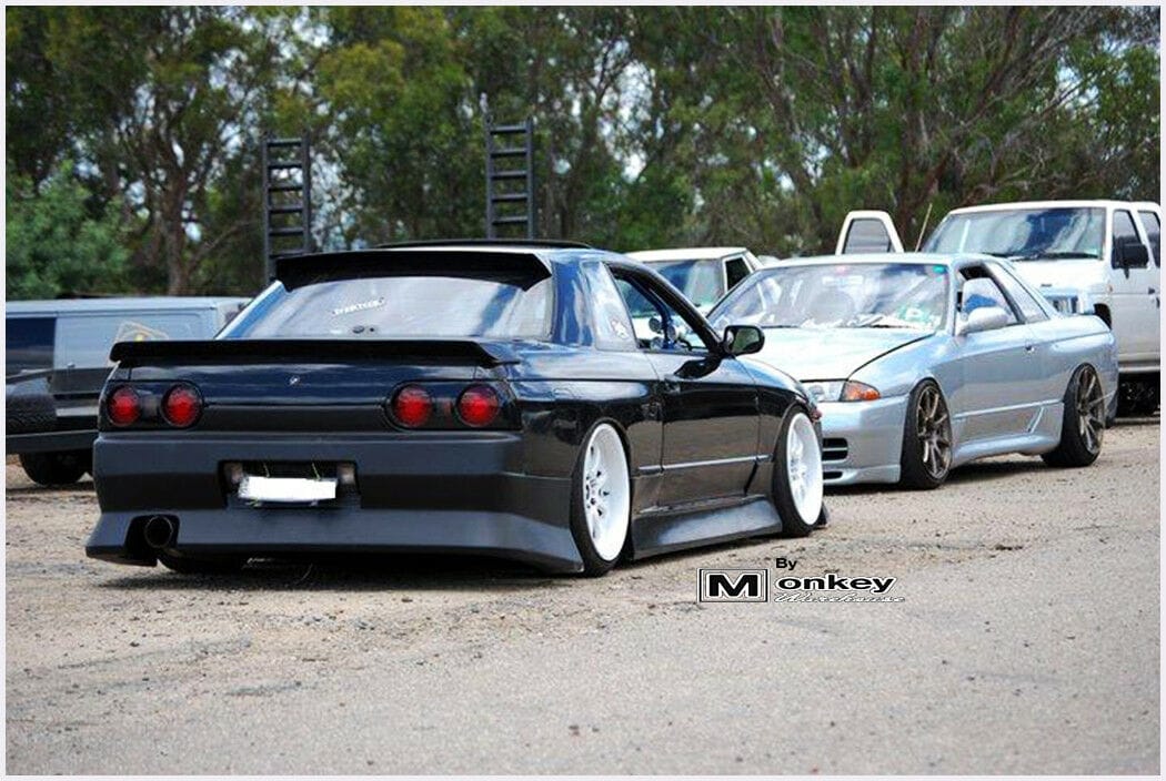 Installed View - Nissan Skyline R32 Coupe: D-Speed Style Rear Boot Drift Wing