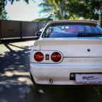 Installed View - Nissan Skyline R32 Sedan: D-Max Style Rear Roof Wing