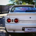 Installed View - Nissan Skyline R32 Sedan: D-Max Style Rear Roof Wing