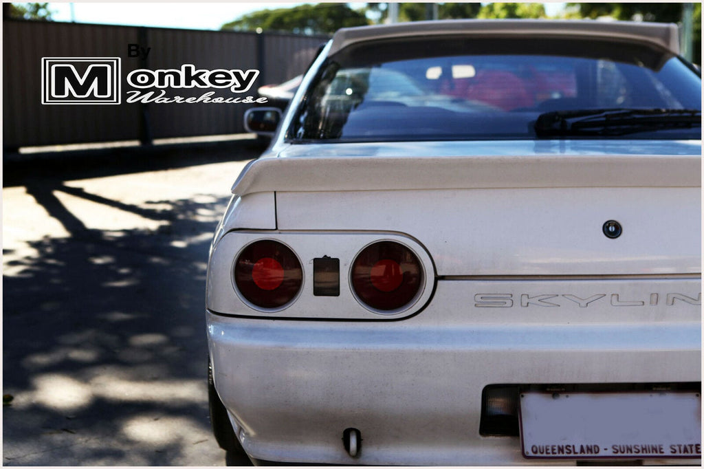 Installed View - Nissan Skyline R32 Sedan: D-Max Style Rear Roof Wing