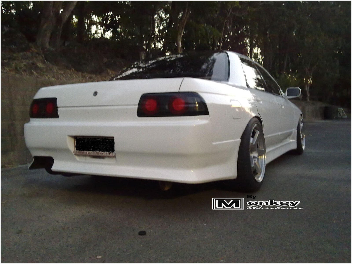 Installed View - Nissan Skyline R32 Sedan: Vertex Style Rear Bumper