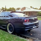 Installed View - Nissan Skyline R33 Coupe: JDM Rear Roof Drift Wing