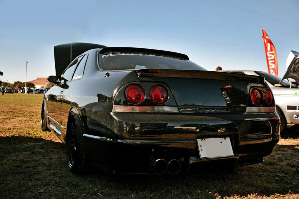 Installed View - Nissan Skyline R33 Coupe: JDM Rear Roof Drift Wing