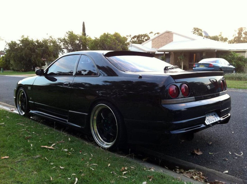 Installed View - Nissan Skyline R33 Coupe: JDM Rear Roof Drift Wing