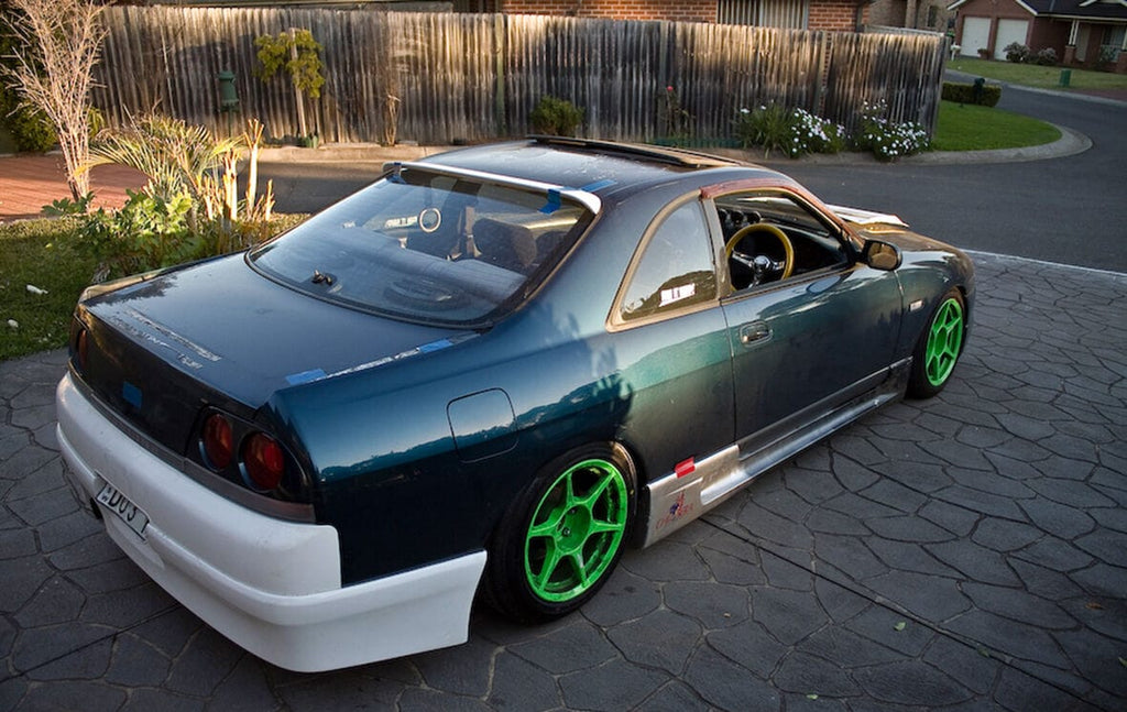 Installed View - Nissan Skyline R33 Coupe: JDM Rear Roof Drift Wing
