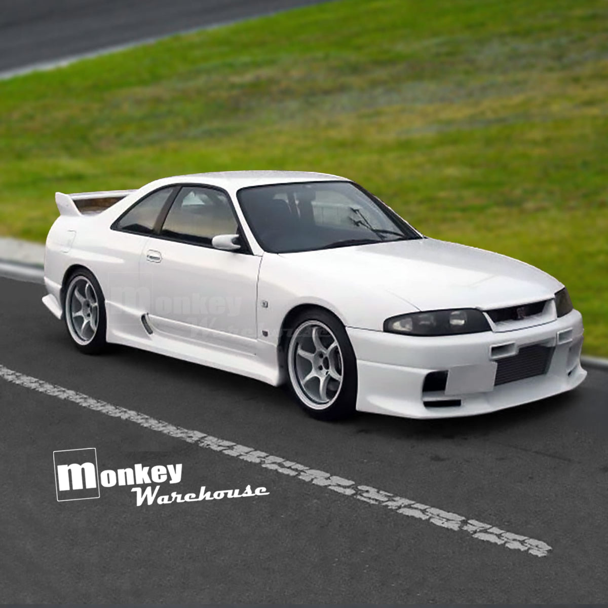 Installed View - Nissan Skyline R33 GTS GTS-T: Top Secret Style Side Skirts