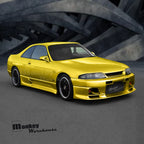 Installed View - Nissan Skyline R33 GTS GTS-T: Top Secret Style Side Skirts