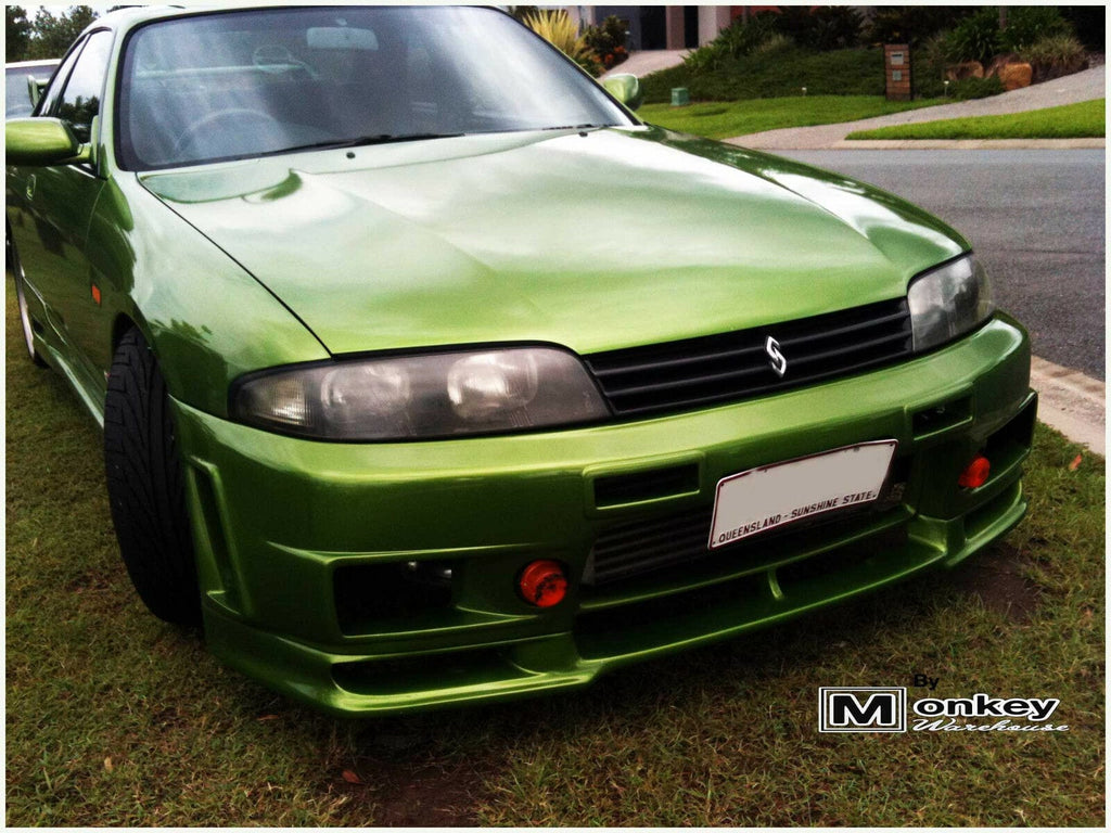Installed View - Nissan Skyline R33 GTST S1: Nismo 400R Style Front Bumper