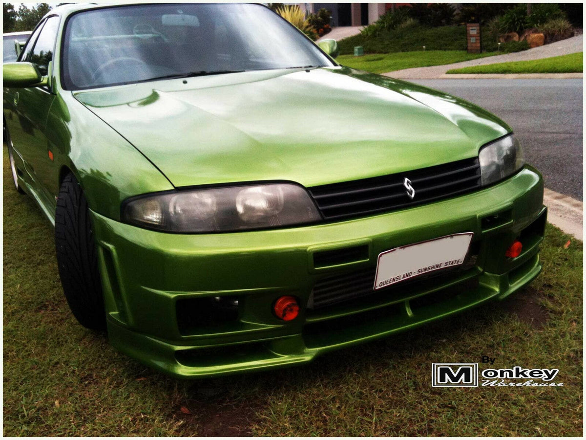 Installed View - Nissan Skyline R33 GTST S1: Nismo 400R Style Front Bumper