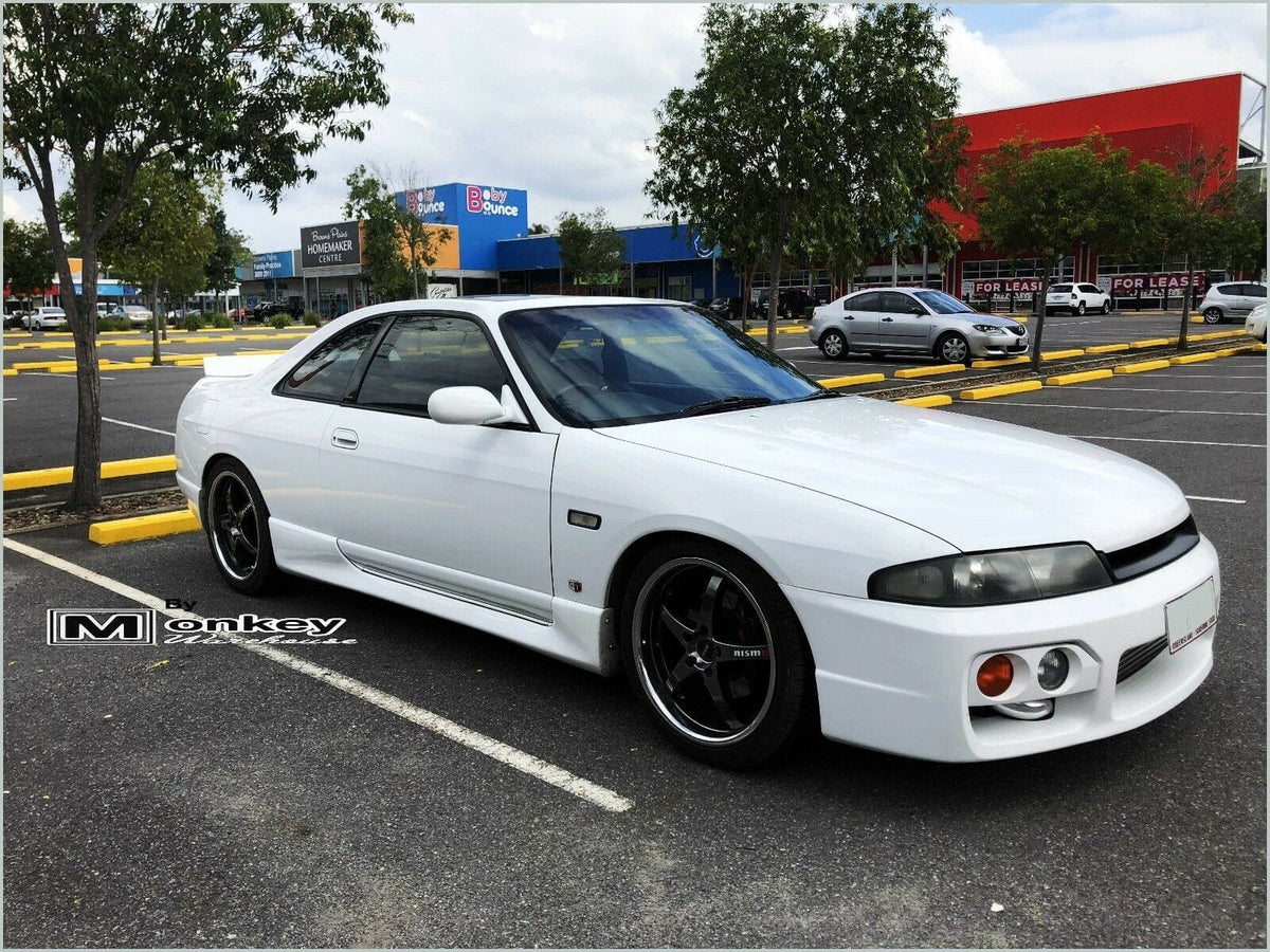 Installed View - Nissan Skyline R33: Rocket Bunny Style Rear Boot Drift Wing
