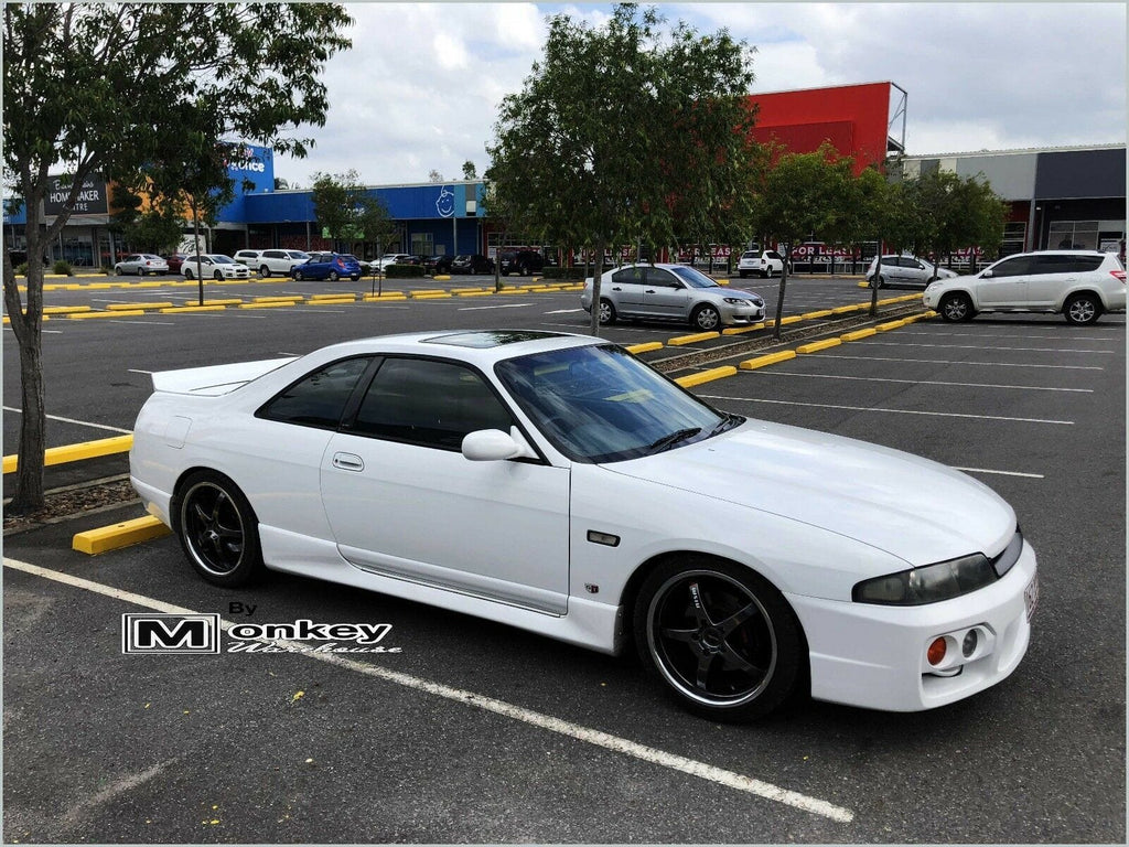 Installed View - Nissan Skyline R33: Rocket Bunny Style Rear Boot Drift Wing