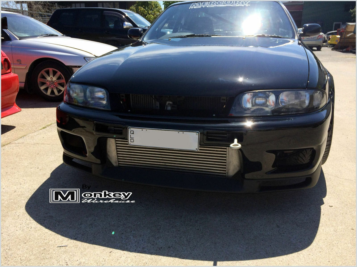 Installed View - Nissan Skyline R33 S1: GTR Style Front Bumper