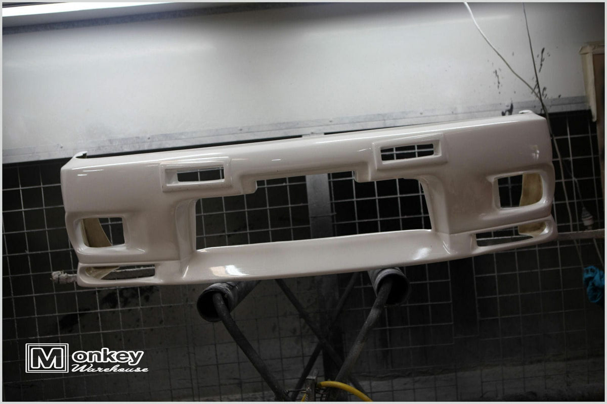 Installed View - Nissan Skyline R33 S1: GTR Style Front Bumper
