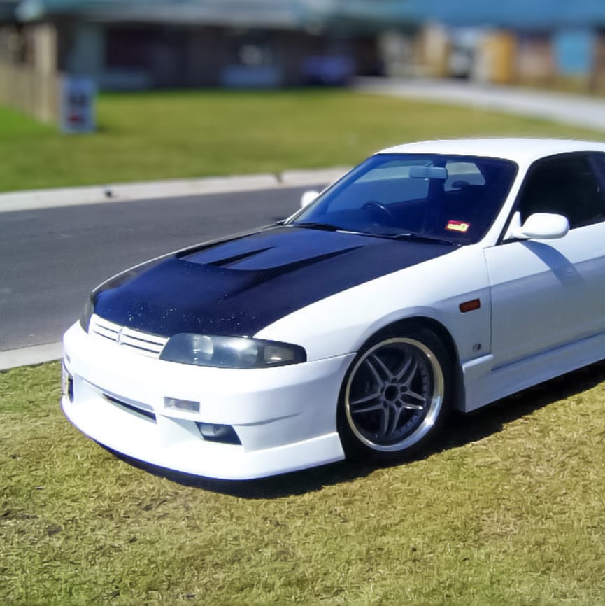 Installed View - Nissan Skyline R33 S1: M-Sport Style Front Bumper
