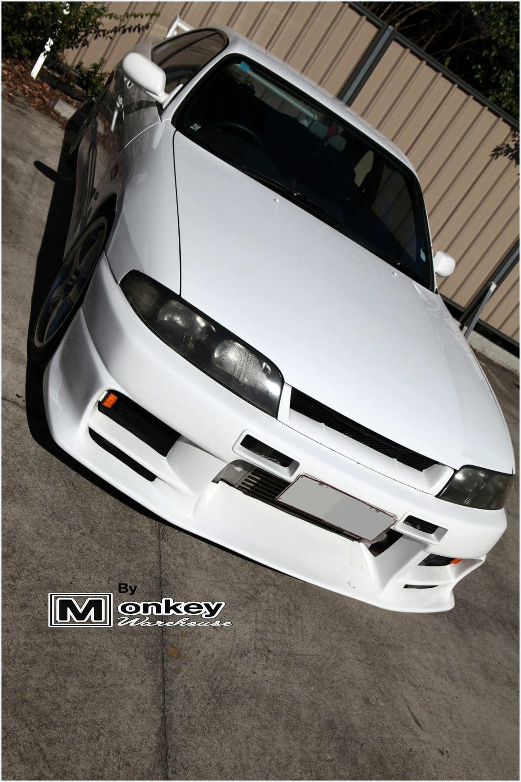 Installed View - Nissan Skyline R33 S1: Top Secret Style Front Bumper