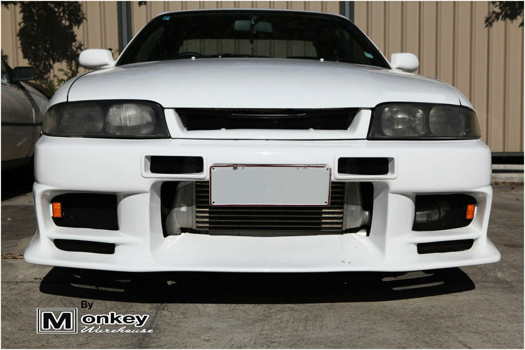 Installed View - Nissan Skyline R33 S1: Top Secret Style Front Bumper