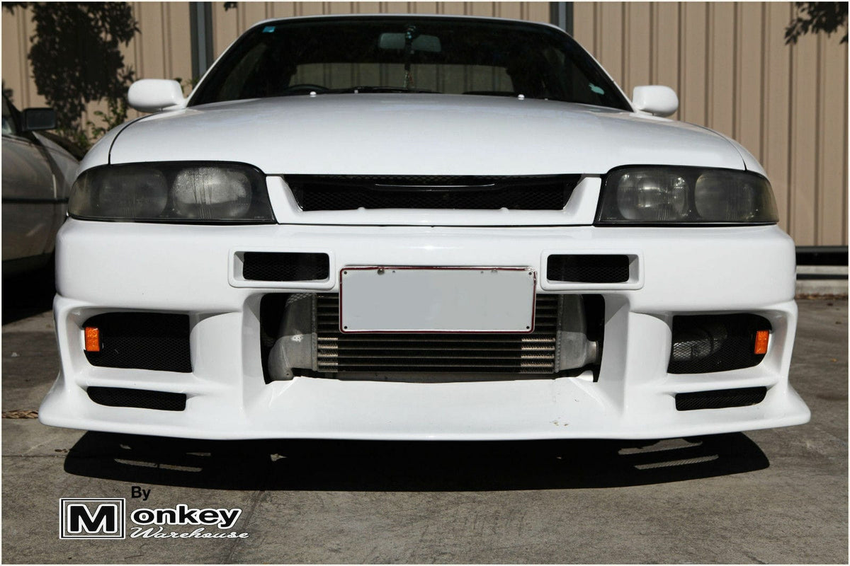Installed View - Nissan Skyline R33 S1: Top Secret Style Front Bumper