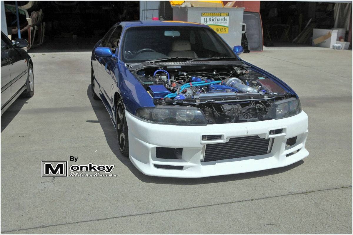 Installed View - Nissan Skyline R33 S1: Top Secret Style Front Bumper