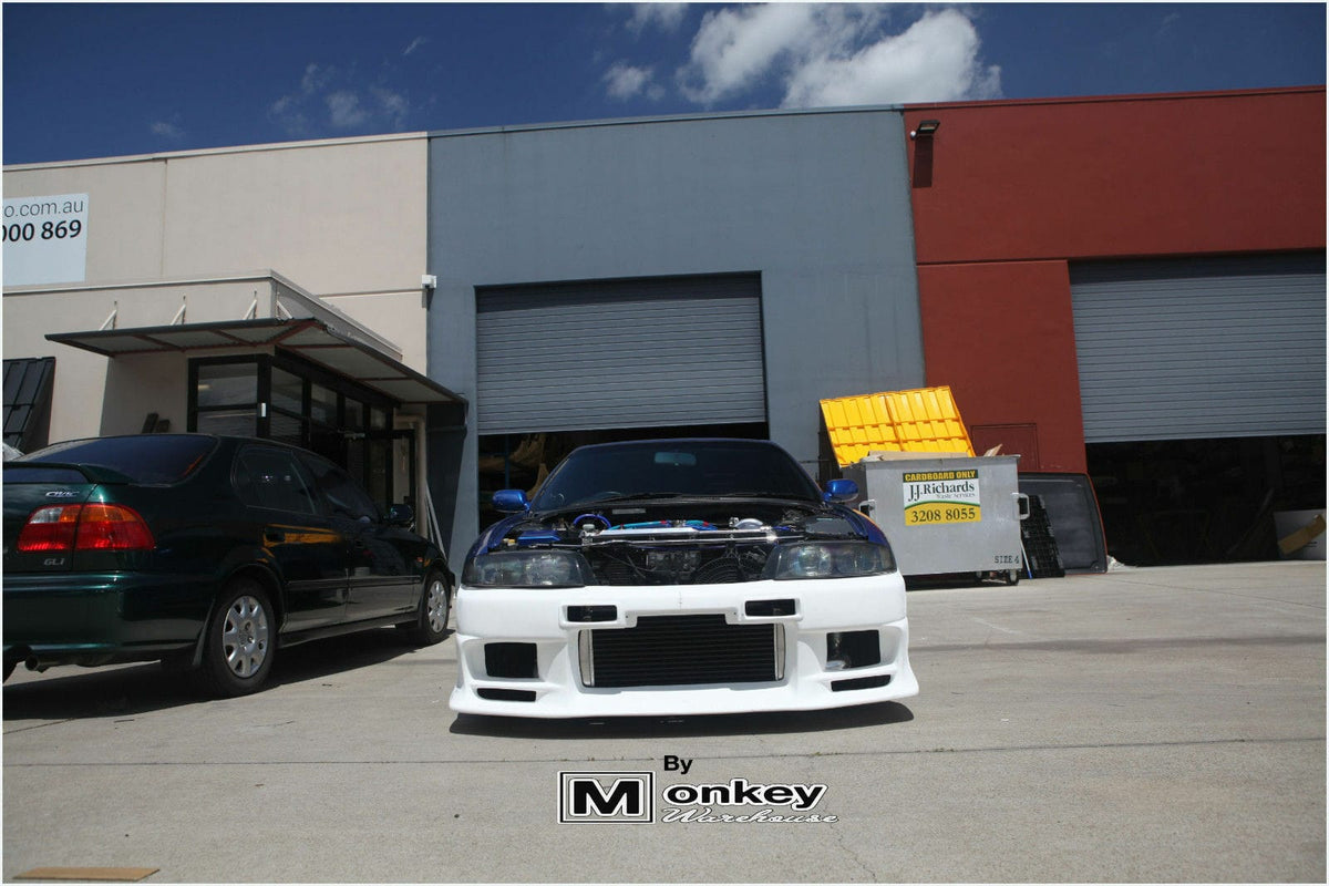 Installed View - Nissan Skyline R33 S1: Top Secret Style Front Bumper