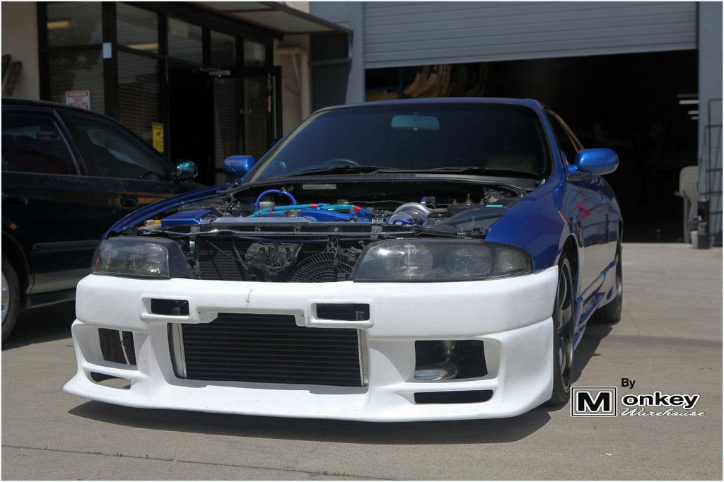 Installed View - Nissan Skyline R33 S1: Top Secret Style Front Bumper