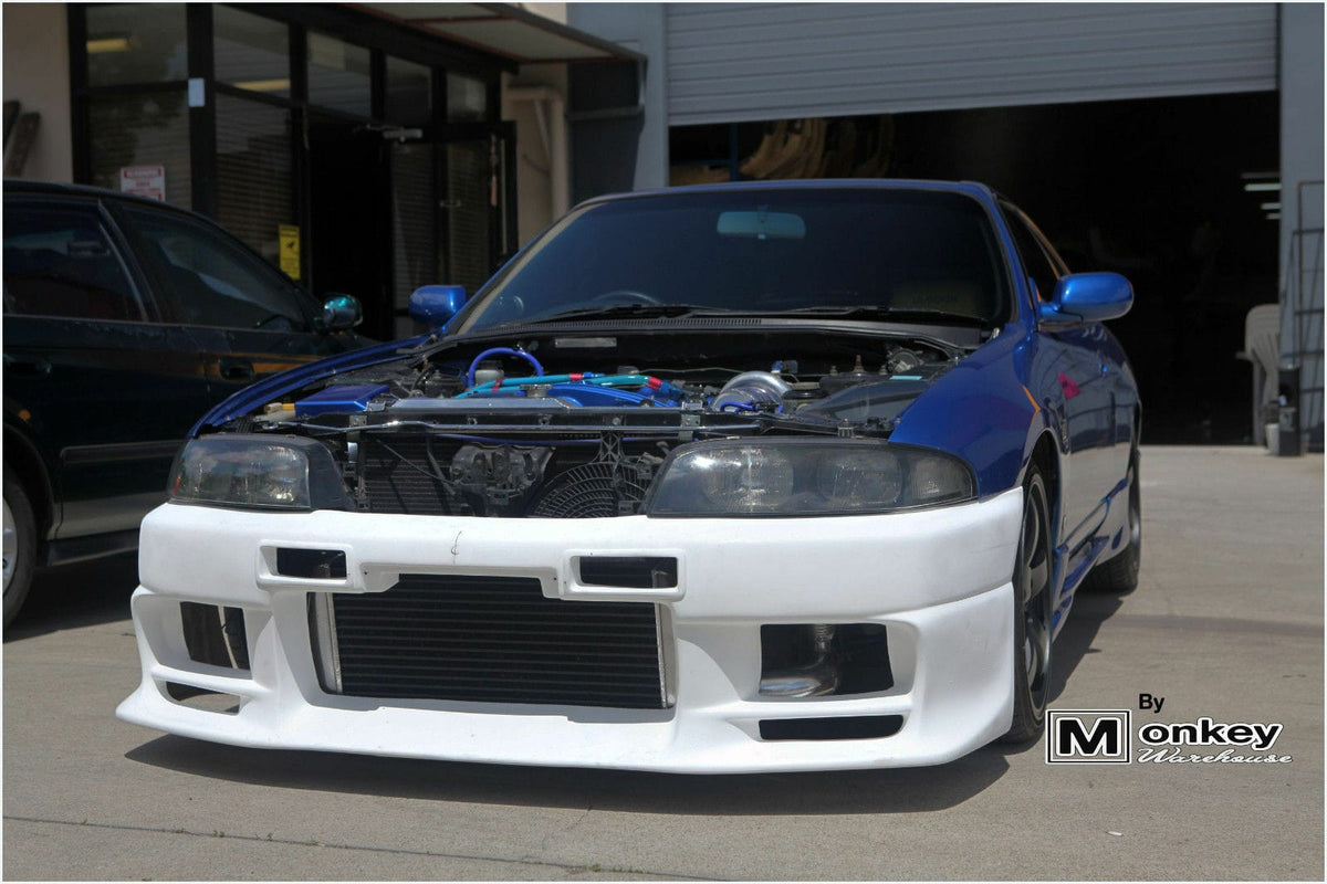 Installed View - Nissan Skyline R33 S1: Top Secret Style Front Bumper