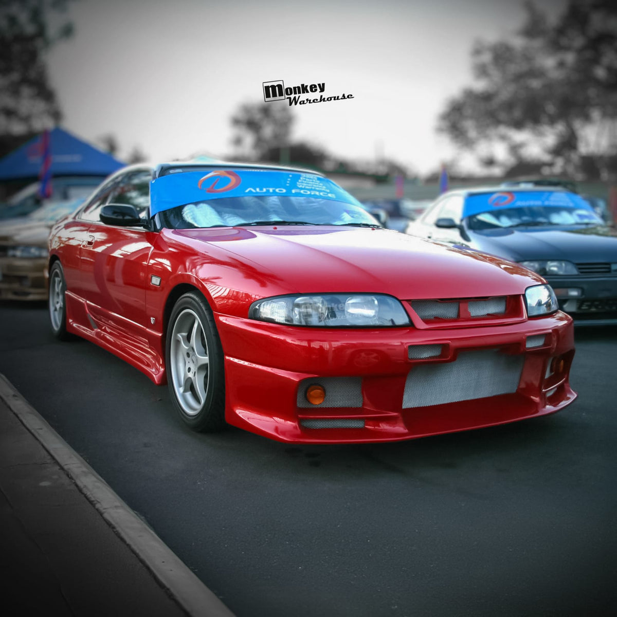 Installed View - Nissan Skyline R33 S1: Top Secret Style Front Bumper
