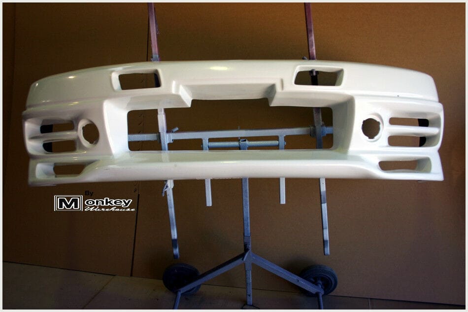 Installed View - Nissan Skyline R33 S1: Trial Style Front Bumper