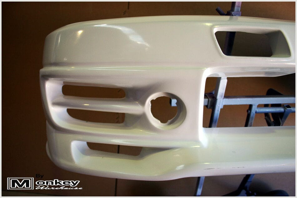 Installed View - Nissan Skyline R33 S1: Trial Style Front Bumper