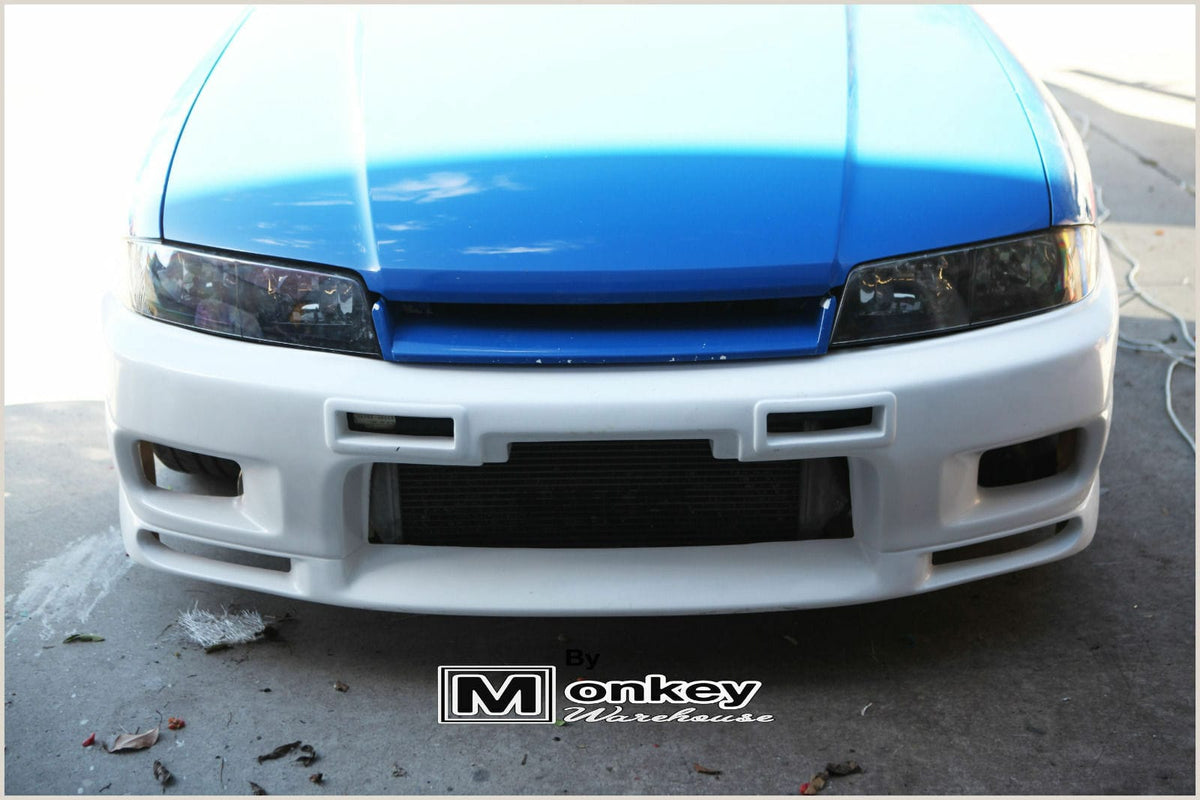 Installed View - Nissan Skyline R33 S2: GTR Style Front Bumper