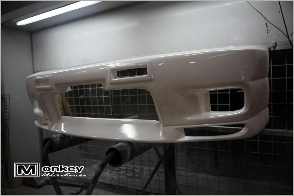 Installed View - Nissan Skyline R33 S2: GTR Style Front Bumper