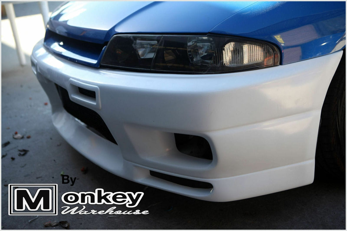 Installed View - Nissan Skyline R33 S2: GTR Style Front Bumper