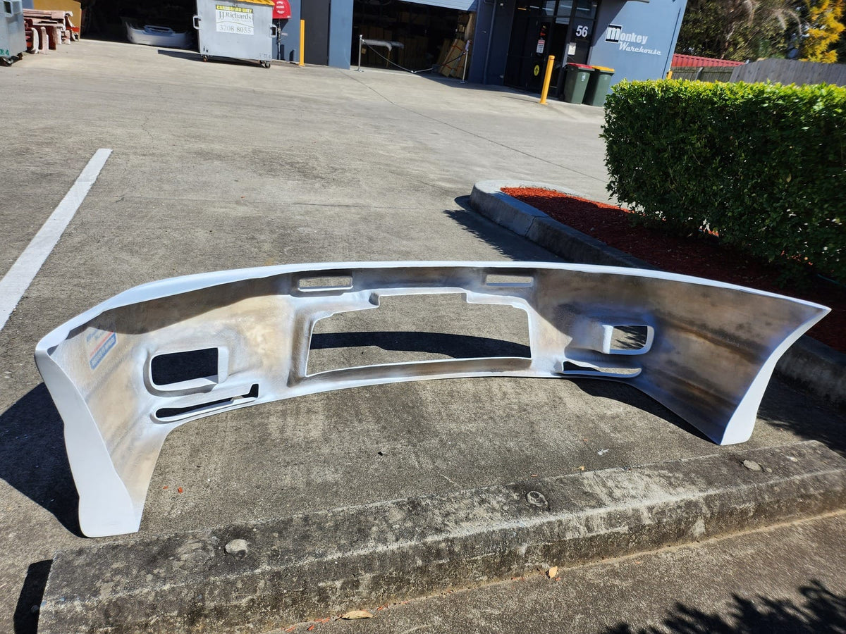 Installed View - Nissan Skyline R33 S2: GTR Style Front Bumper