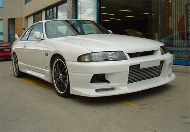 Installed View - Nissan Skyline R33 S2: Trust Greddy Style Front Bumper
