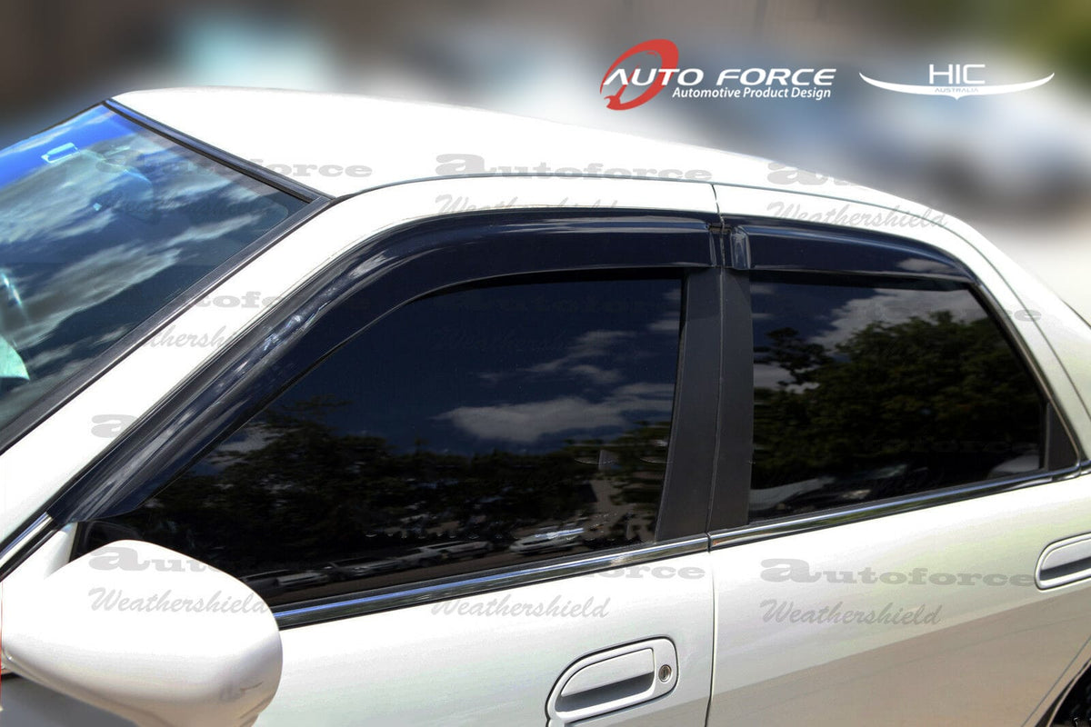 Installed View - Nissan Skyline R33 Sedan: Premium Window Visors