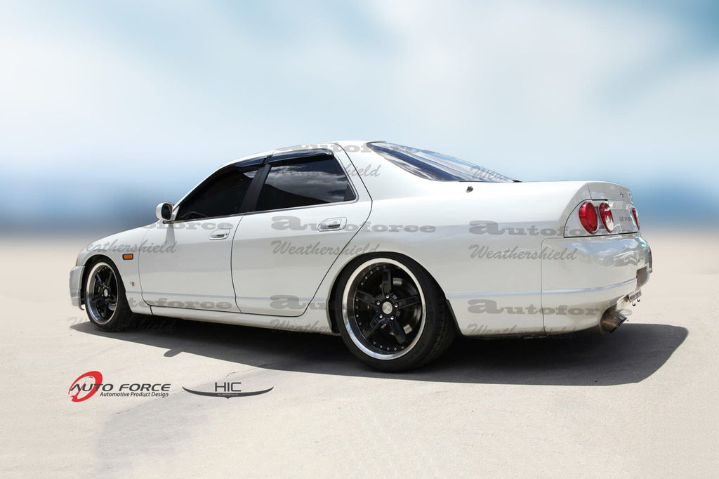 Installed View - Nissan Skyline R33 Sedan: Premium Window Visors