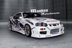 Installed View - Nissan Skyline R34 Coupe: Bomex Style Front Bumper