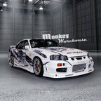Installed View - Nissan Skyline R34 Coupe: Bomex Style Front Bumper